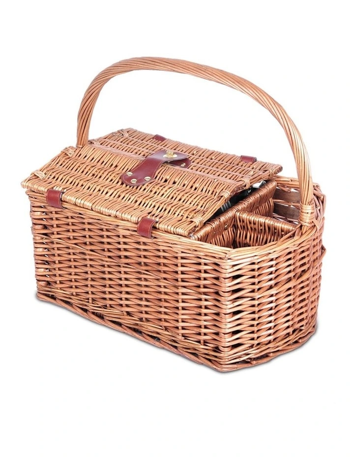 Deluxe 4 Person Picnic Basket in Brown