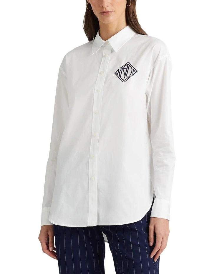 Cotton Broadcloth Shirt in White