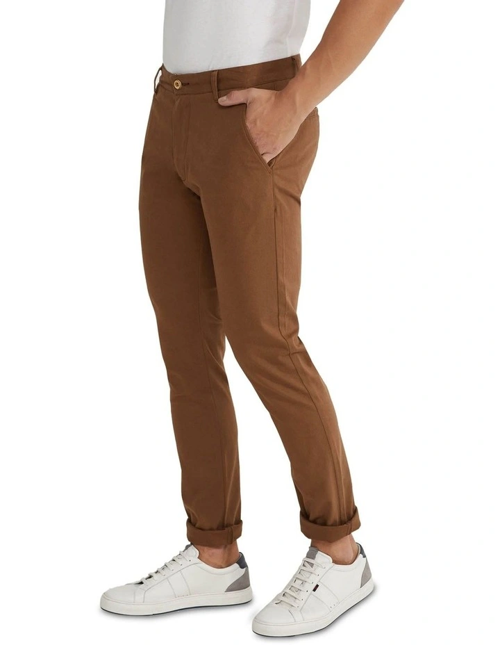 Stretch Skinny Fit Chinos in Tobacco