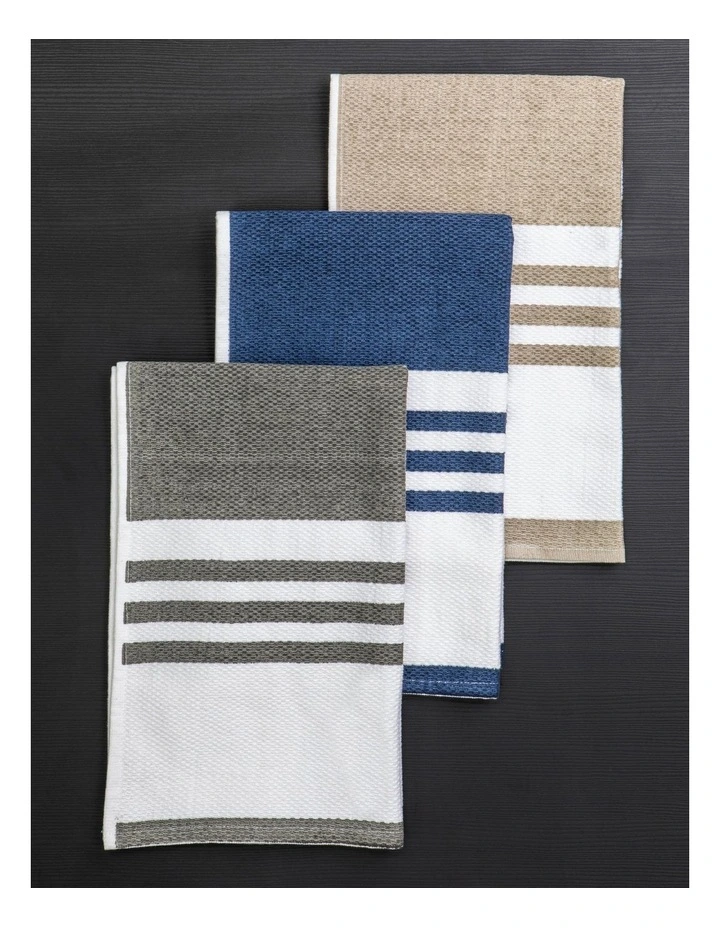 Lennox Terry Kitchen Towel 2 Pack in Marine