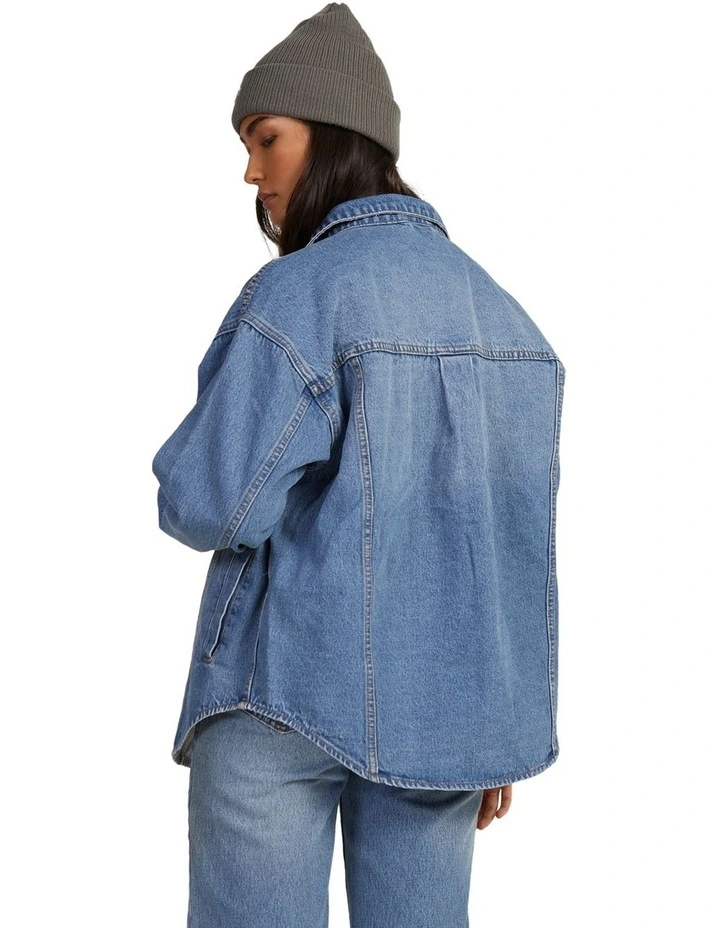 Indie Denim Shacket in Blue