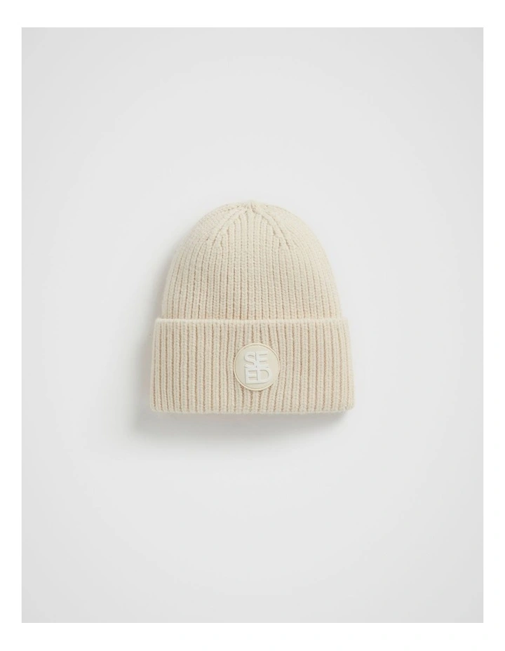 Rib Beanie in Creme