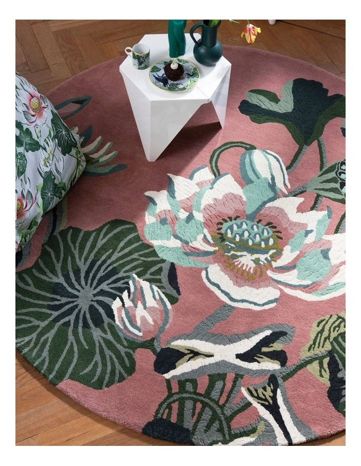 Waterlily Rug 038602 in Pink