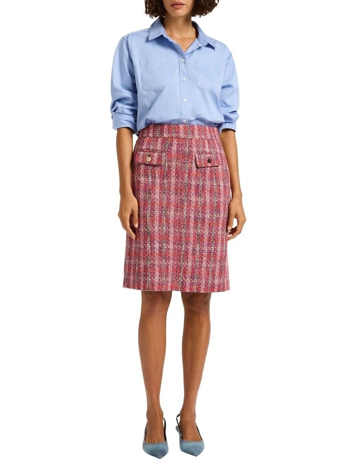 Haiti Pencil Midi Skirt in Pink Multi