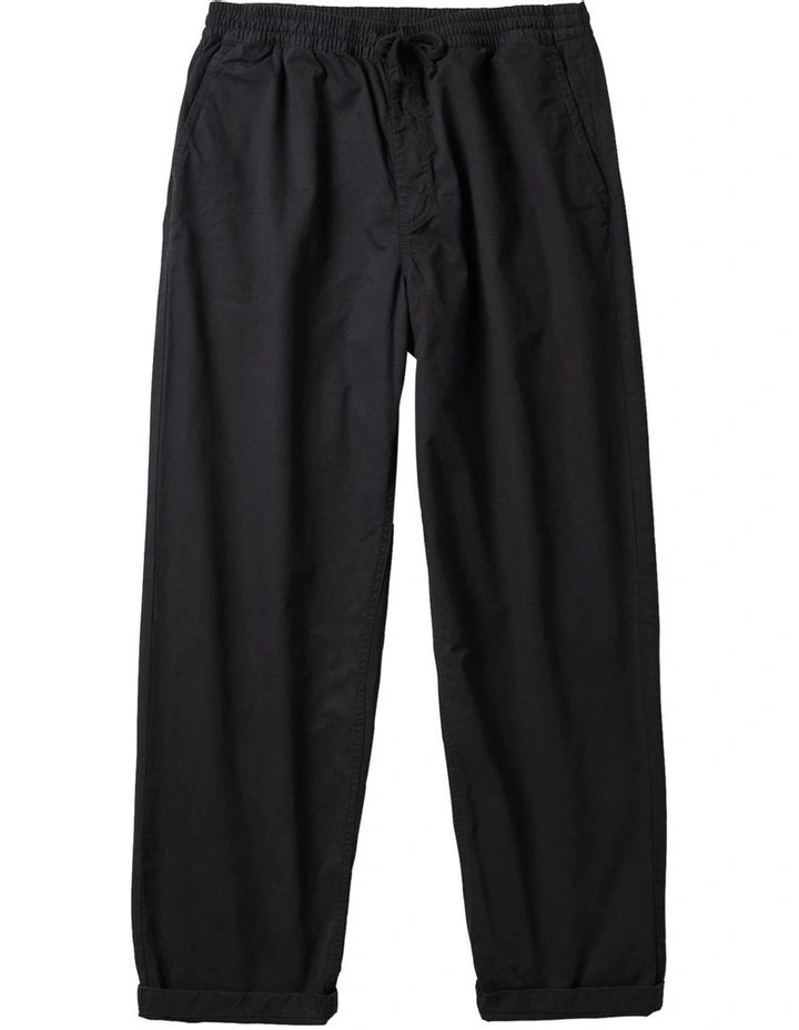 Range Baggy Tapered Elastic Waist Pant in Black