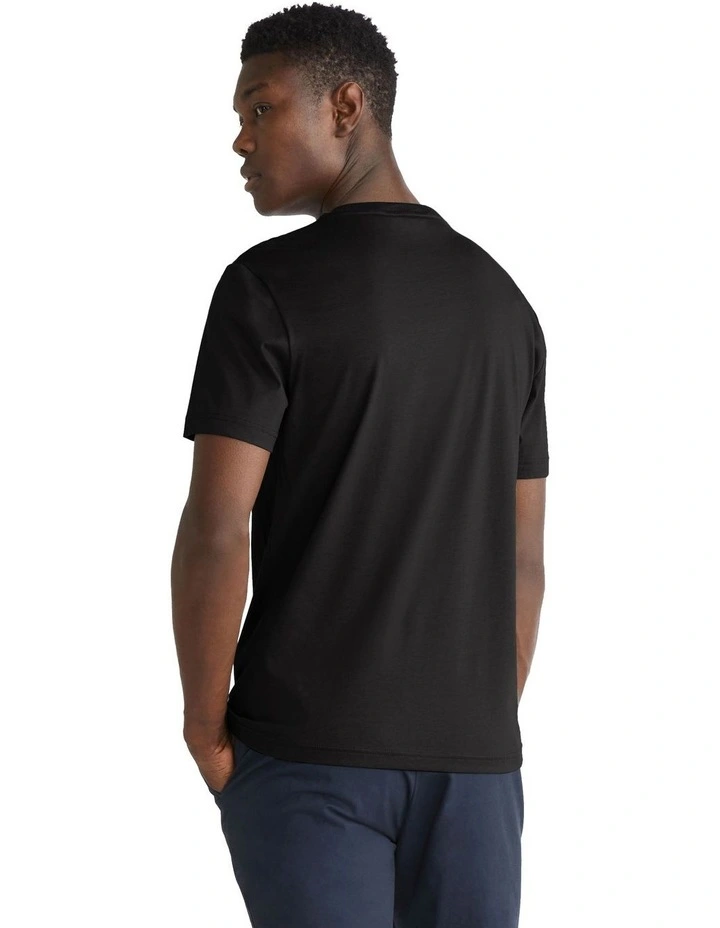 Smooth Cotton T-shirt in Black