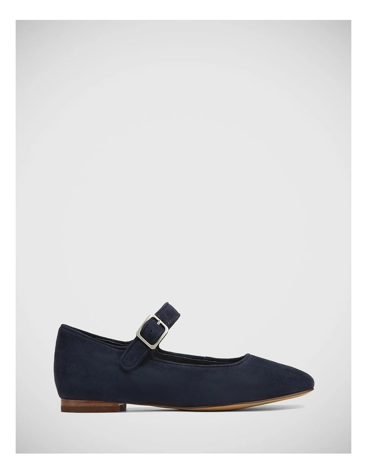 Alise Suede Leather Mary Jane Shoe in Navy