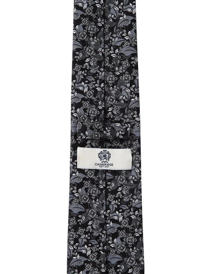 Eucalyptus Silk Tie in Black