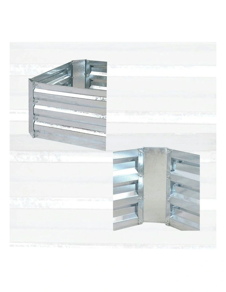 Square Outdoor Planter Box 100cm in Silver