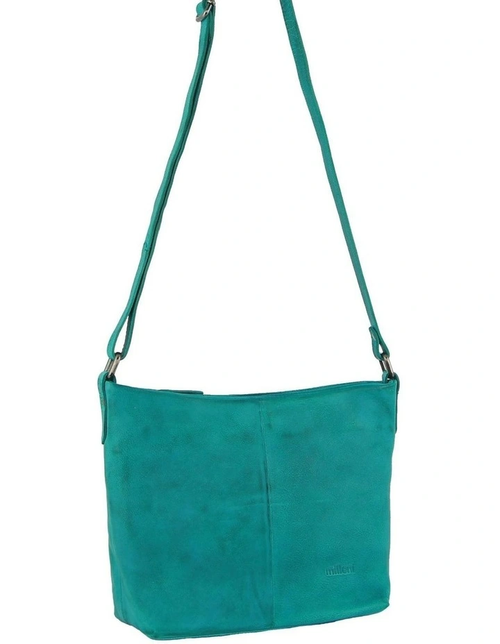 Nappa Leather Cross-Body Bag in Turquoise