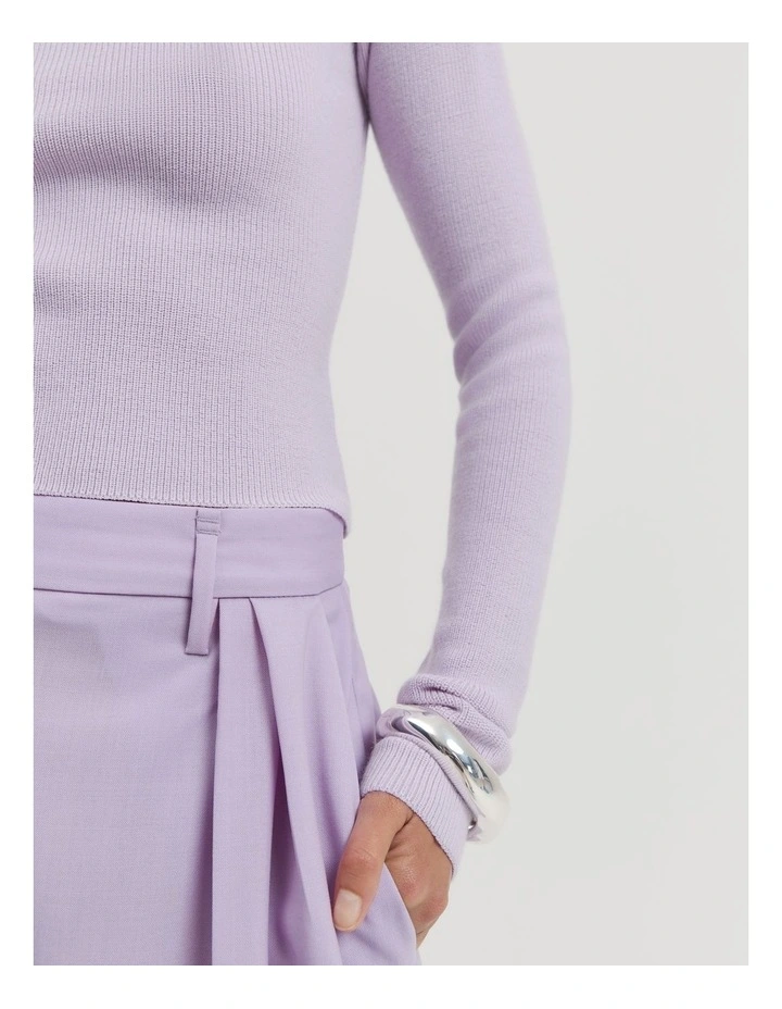 Verified Australian Merino Mock Neck Knit in Lilac
