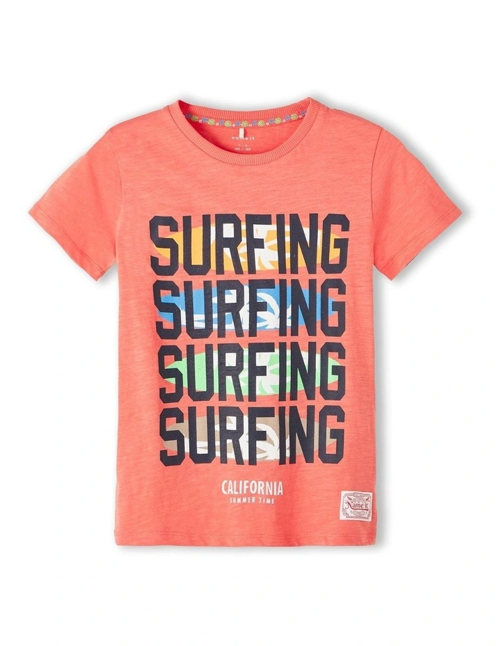 Flaska T-shirt in Coral