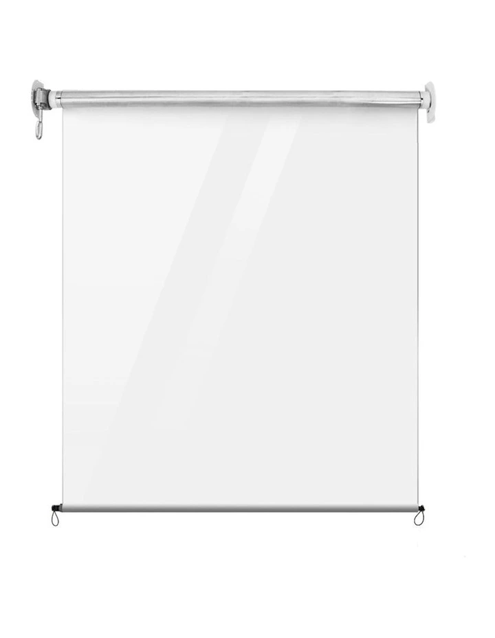 Outdoor Blind Roll Down Awning Canopy Shade 1.3X2.4M in White