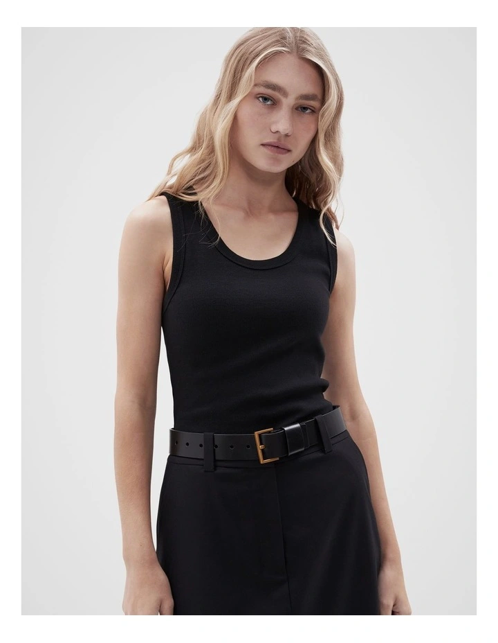 Portland Leather Belt in Black