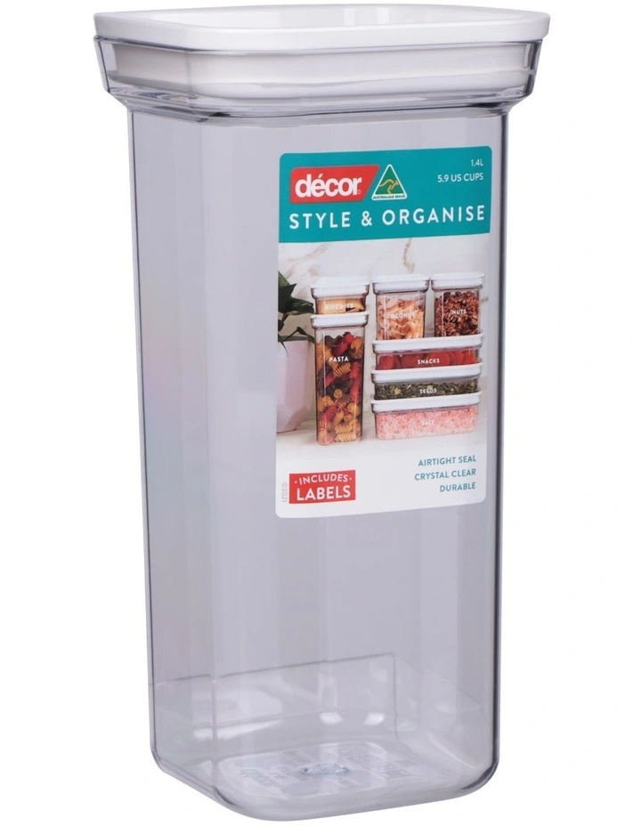 Pantry Style and Organise Square 1.4L in Clear