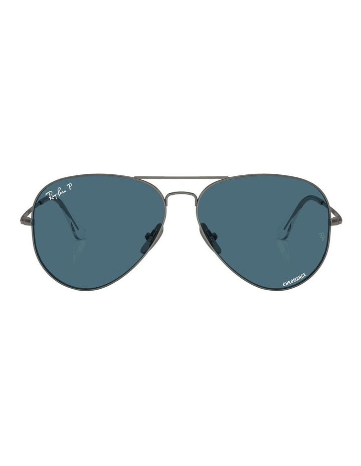 Aviator Titanium Polarised Sunglasses in Grey