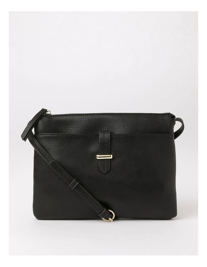 Lara Black Zip Top Crossbody Bag