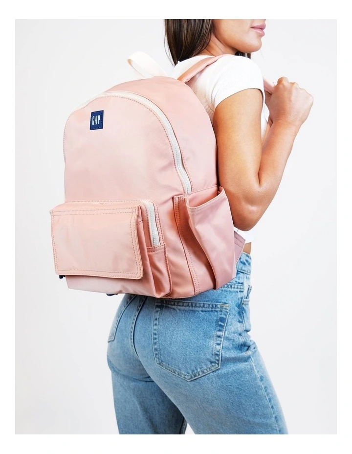 Nylon Travel Backpack in Blush