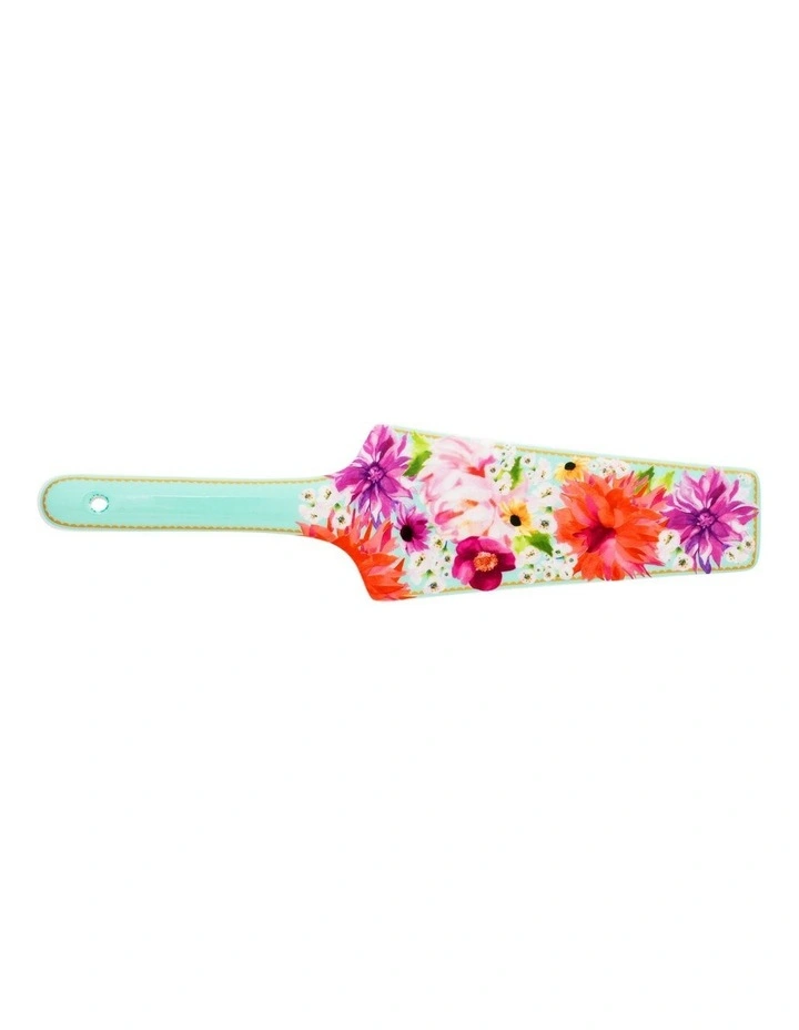 Teas & C's Dahlia Daze Ceramic Cake Server Gift Boxed in Multi
