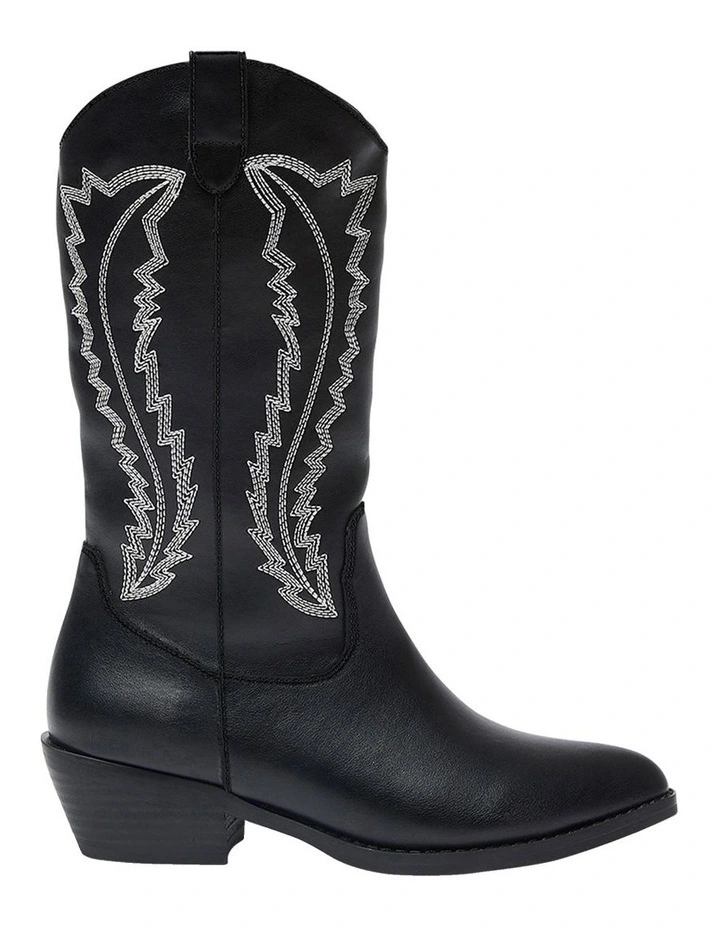 Cowboy Western Boots in Black/White