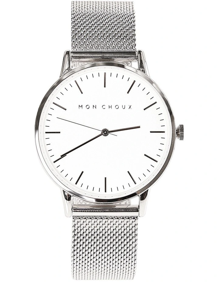 Classic Mesh Watch 38mm in White/Silver