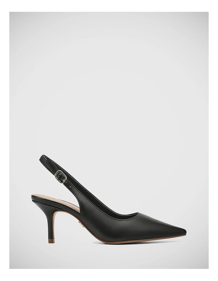 Leia Leather Heel in Black
