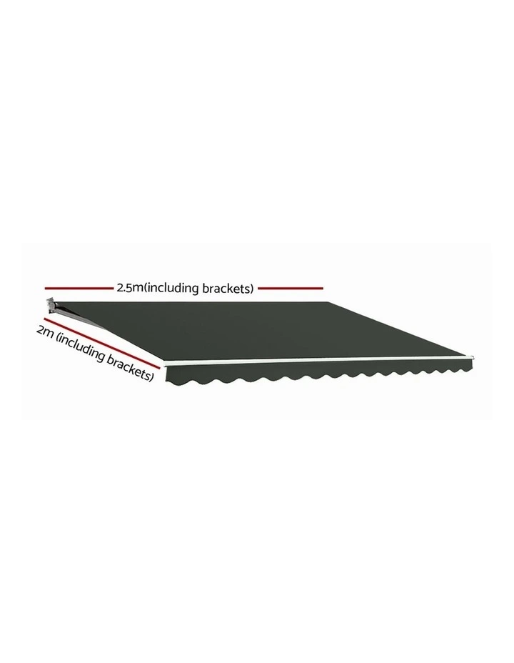 Folding Arm Awning Retractable Sunshade 2.5m x 2m in Grey
