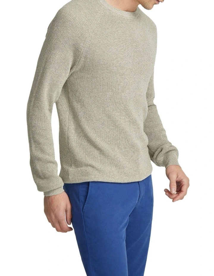 Billy Waffle Cotton Cashmere Knit in Natural