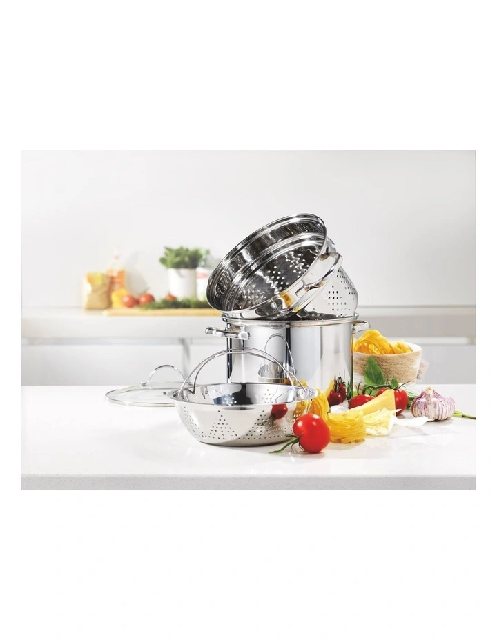 Essentials 4 Piece 8.0L Multi-Cooker in Silver