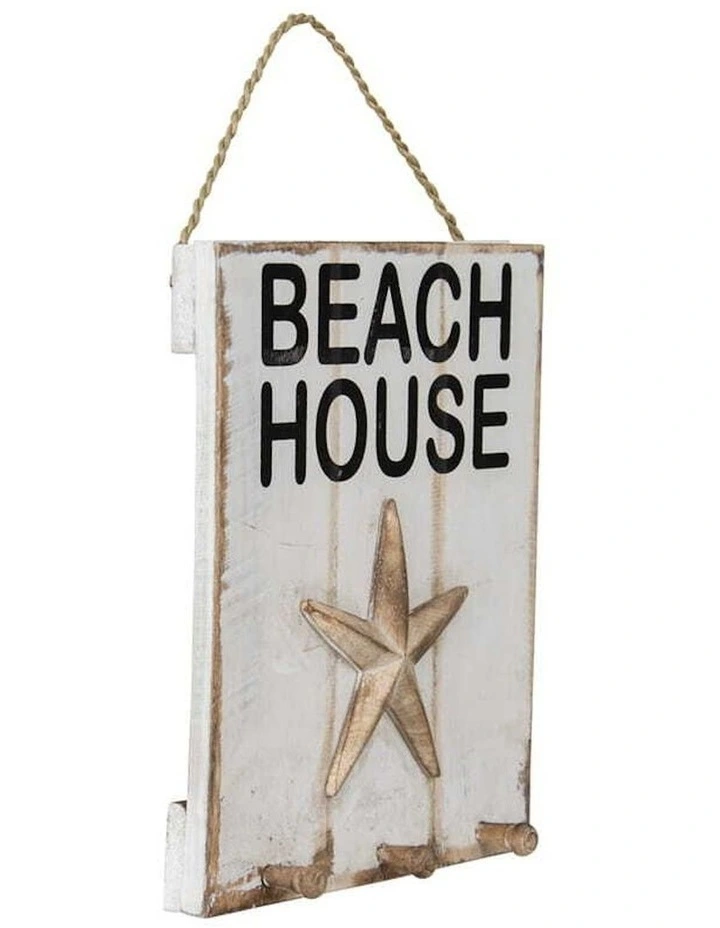 Handmade Beach House 3D Sign Wall Art in Multi