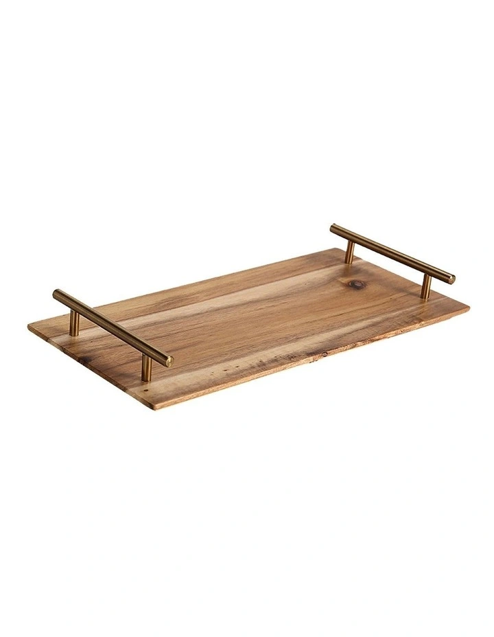 Rectangle Wooden Acacia Food Serving Tray 36cm in Brown