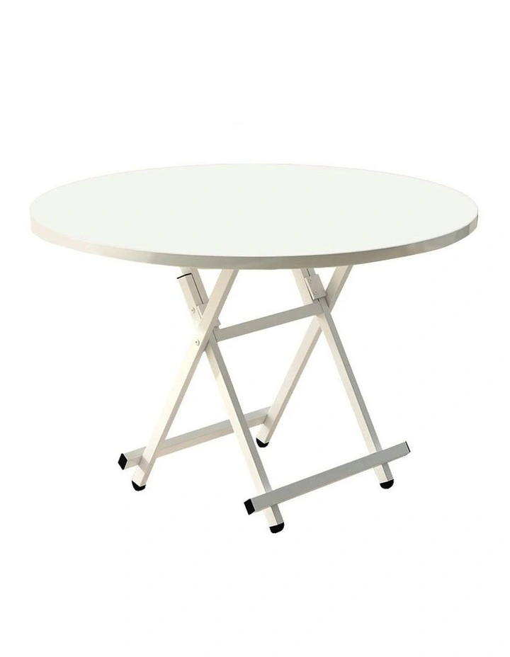 Portable Round Dining Table in White