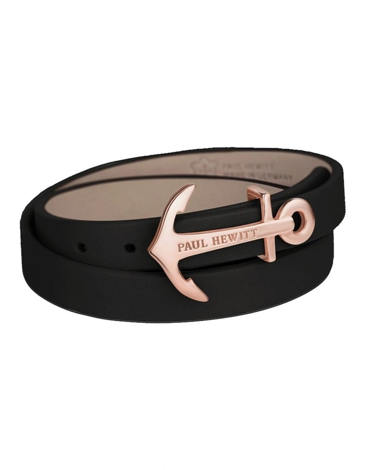 PH WB R 2S North Bound Leather Bracelet Rose Gold / Black