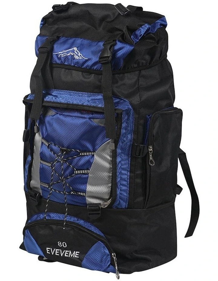 Military Tactical Hiking Camping Rucksack Trekking Backpack 80L in Blue