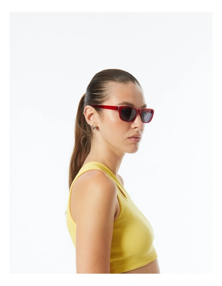 Sunglasses with Polarised Grey Lenses in Raspberry cordial Red