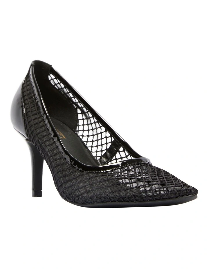 Province Heeled Shoes in Black Patent/Mesh