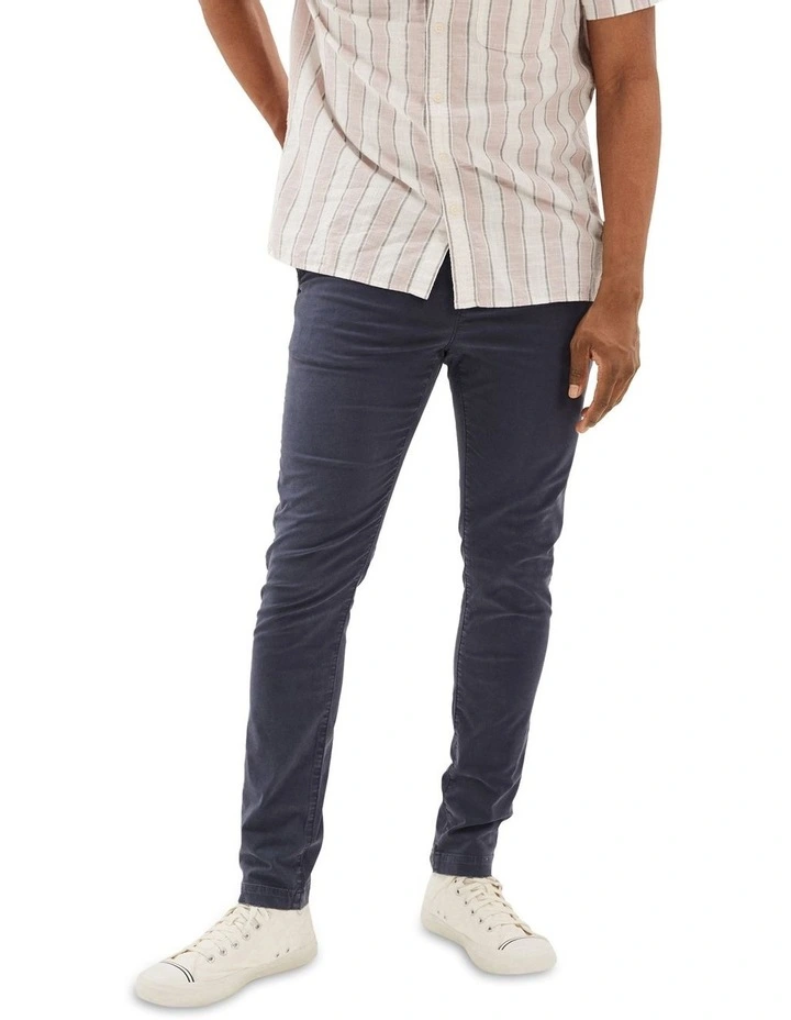 Flex Slim Lived-In Khaki Pant in Dark Blue