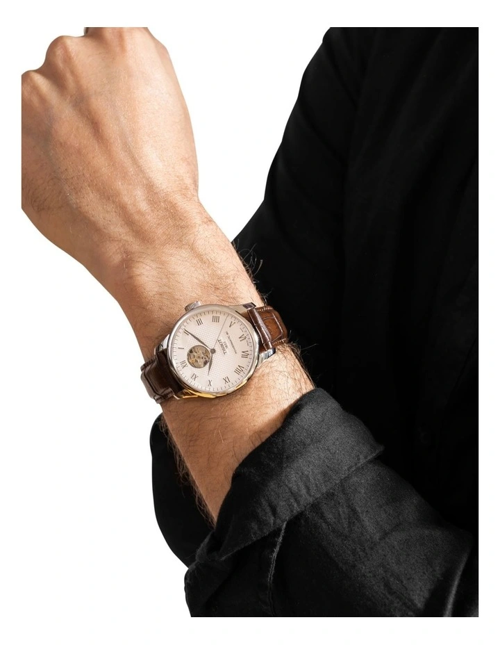 Le Locle Powermatic 80 Open Heart T0064071603301 Watch in Silver