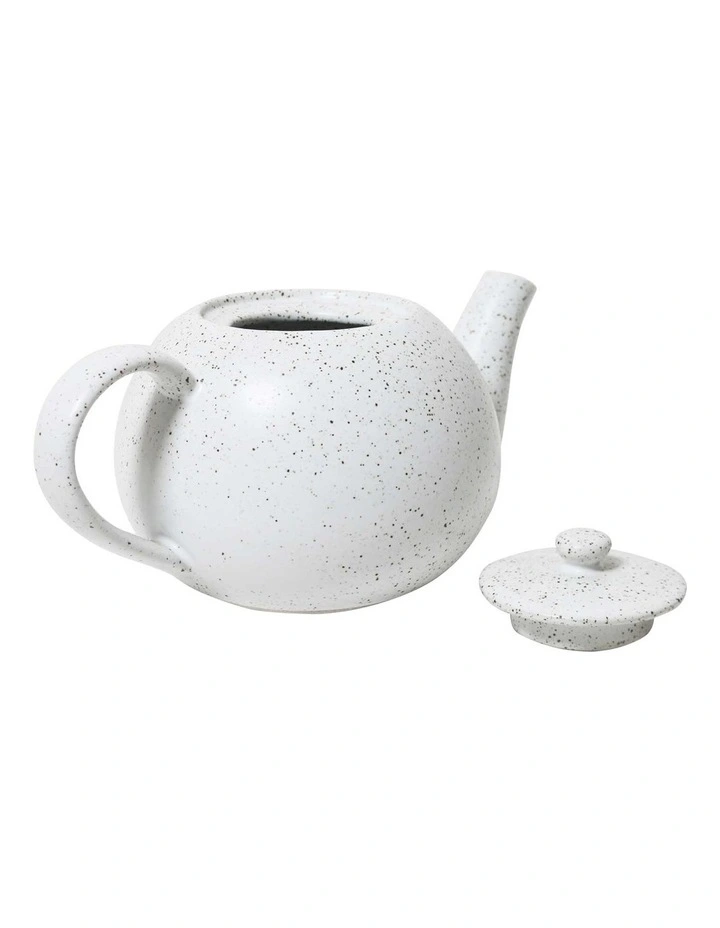 Natural Home Teapot 600ml in White Speckle