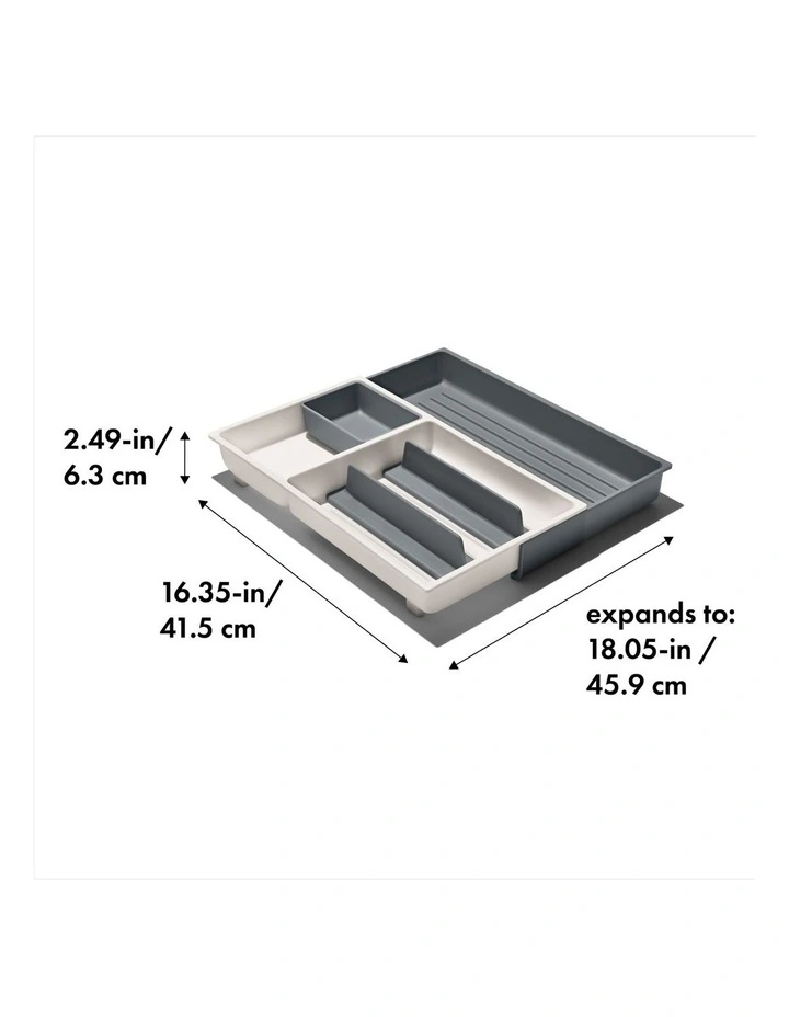 Large Expandable Kitchen Tool Drawer Organiser in White