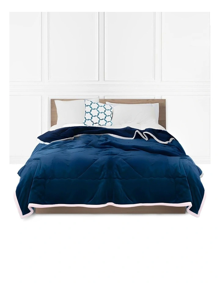Double Sided Thick Throw Blanket in Navy Blue