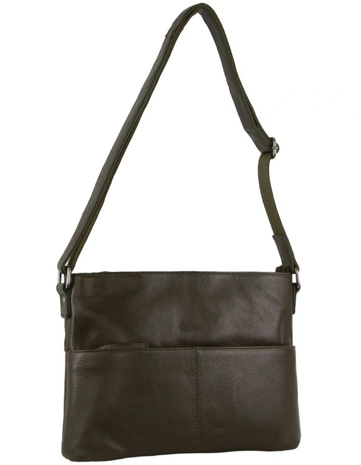 Nappa Leather Square Cross-Body Bag in Grape Leaf