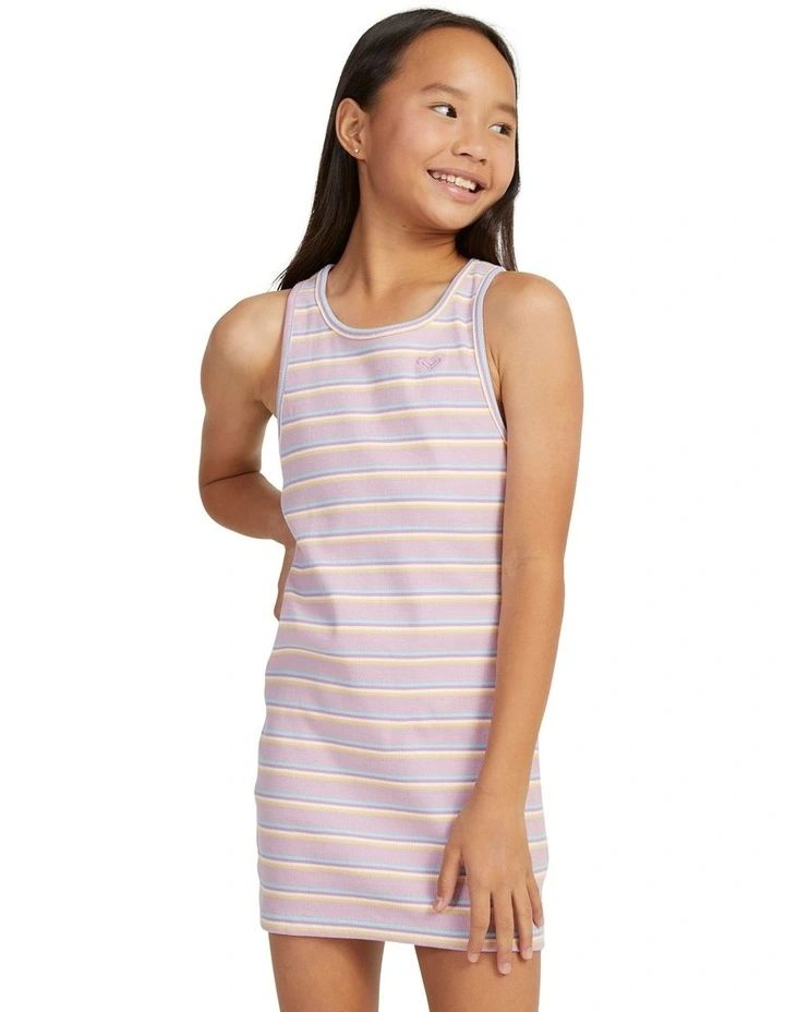 What Should I Do Slim Vest Top Dress in Pirouette Surf Happy Stripe