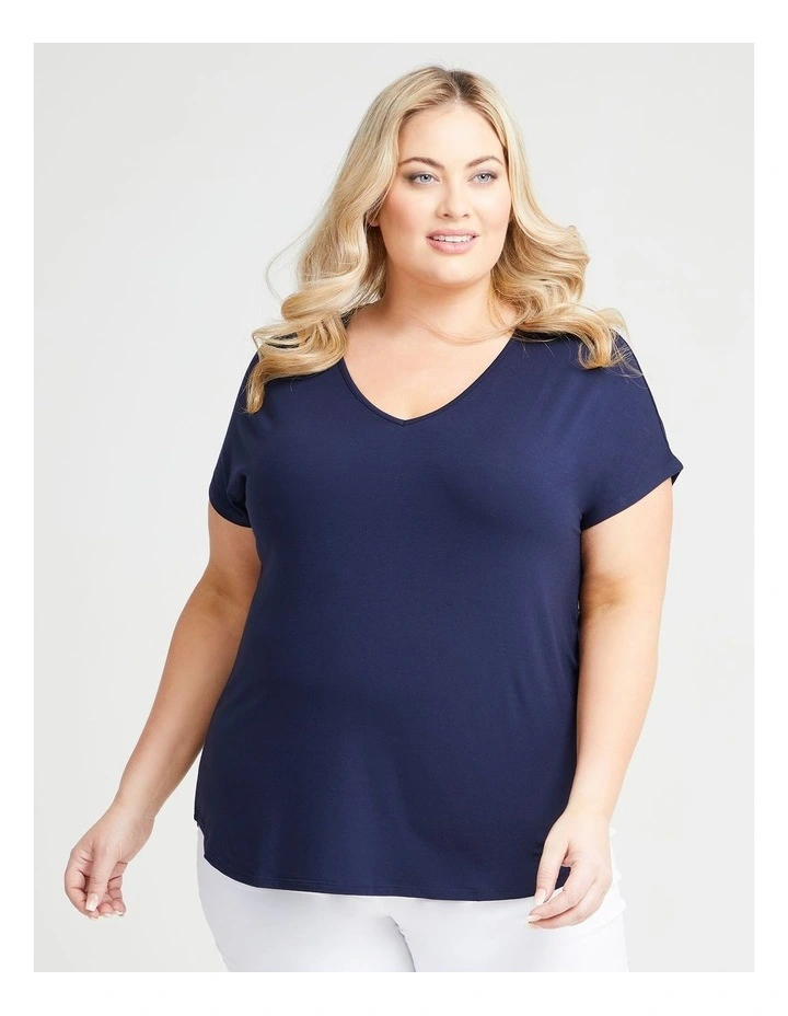 Natural Everyday V-neck Top Dark Indigo