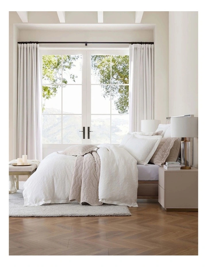Marbella Quilt Cover Set in Ivory