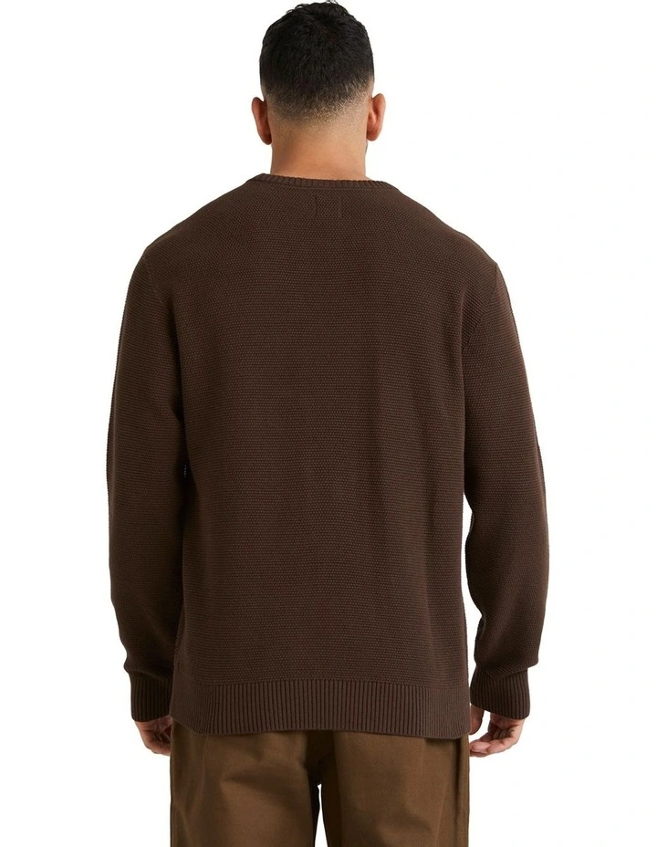 Duke Crew Knit Sweater in Chocolate