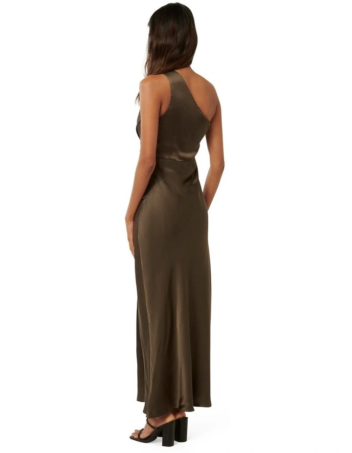 Emily One Shoulder Maxi Dress in Green