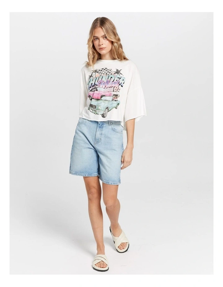 Lucy Boxy Crop T-Shirt in White