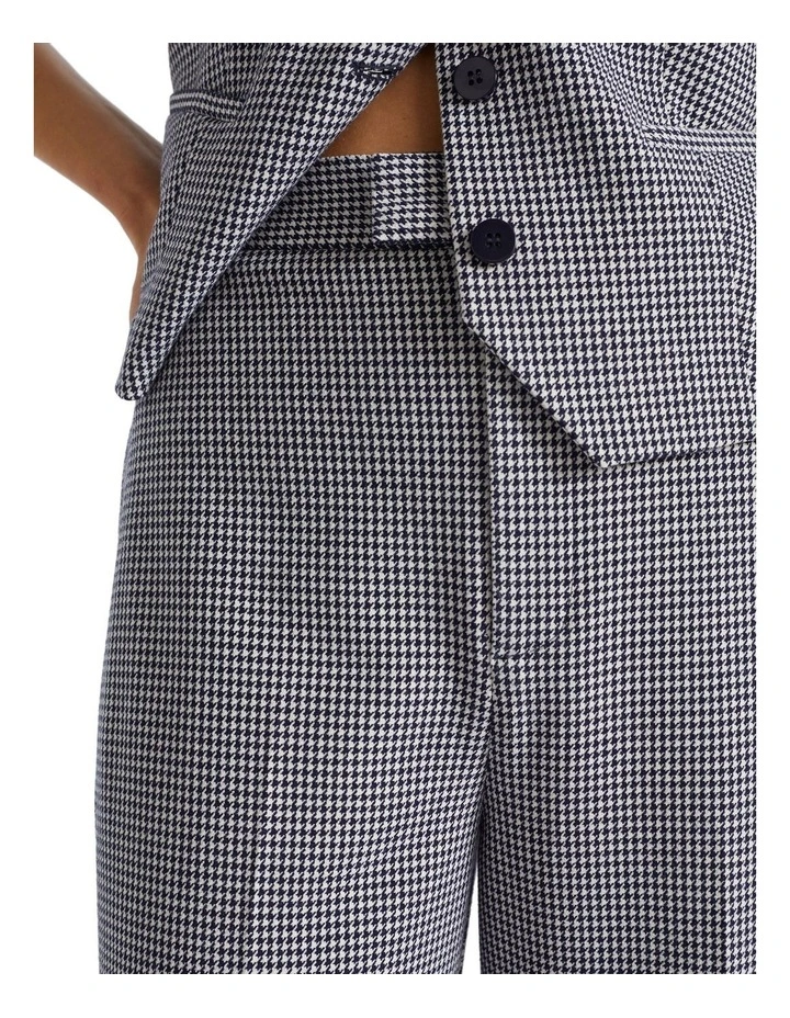 Houndstooth High Waisted Pant in Blue Multi