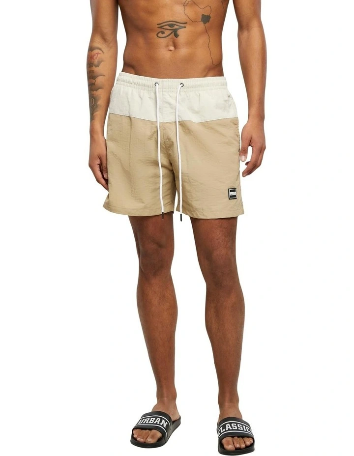 Block Swim Shorts Union in Beige/Soft Seagrass